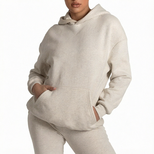 Sudadera con capucha personalizada y elegante para mujer, talla grande, de forro polar para gimnasio, transpirable y ligera, estilo oversize. - Product Image 3