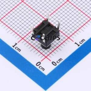 TSA06131-080B332BA Tactile Switch Through hole-4P,6.1x6.1mm Switch Single Pole Single Throw Round Button 1.8N 6.1mm - Product Image 2
