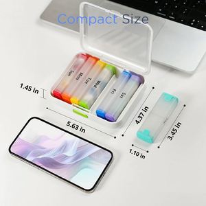 Pastillero de Plástico Portátil Personalizado con Logotipo, 7 Días, 14 Compartimentos, Gran Capacidad - Product Image 2