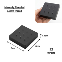 Présentoir de bijoux de piercing corporel JIAXIN en acrylique noir tendance avec filetage interne pour oreilles, ongles et nombrils