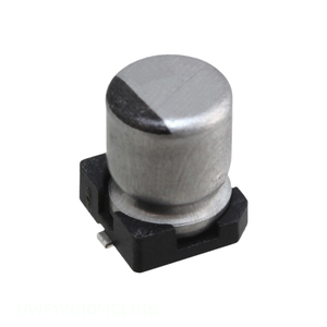 Distribuidor Autorizado, Condensador de Aluminio 1UF 20% 35V SMD de Montaje Superficial UWF1V010MCL1GB 1 uF - Product Image 1