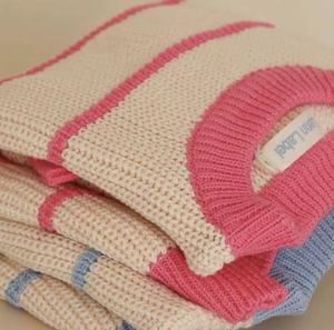 <span class=keywords><strong>Pull</strong></span> pour fille et <span class=keywords><strong>garçon</strong></span> <span class=keywords><strong>Pull</strong></span> à manches longues en coton rayé 100% coton col rond 2024 accepte les couleurs personnalisées - Product Image 5