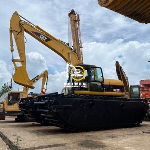 Gebruikte Amfibische Graafmachine Baggerkat 320, Kat 320c 320cl 320d 320d2 Graafmachine, Rivierzand Baggermachine Pontoon Bootzijden
