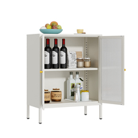 Armoires de rangement en métal autoportantes avec 2 portes en verre transparent peu encombrantes et pliables pour le salon de la cuisine