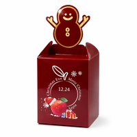 Boîte de Noël FUSSEN personnalisée, étanche, haut de gamme, pliable, finition rouge brillante pour l'emballage de friandises, identité de marque