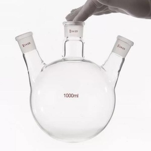 102050L Standard Straight Necked Three Necked <strong>Flask</strong> Three Ear Reactor High Borosilicate Oblique Three Mouth <strong>Round</strong> <strong>Bottom</strong> Firing - Product Image 4