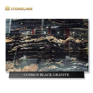 Granito Taurus Negro Cósmico Stonelink, Granito Magma Dorado con Vetas Doradas Naturales, Losas Grandes para Decoración de Paredes de Salas de Estar - Product Image 4