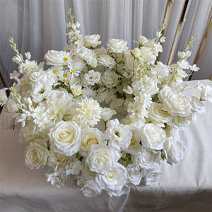GreenLife 25inch Width Luxury White Floral <b>Ring</b> Decoration for Wedding Candelabra Centerpieces - Product Image 1
