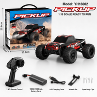 Voiture RC 4x4 haute vitesse 2,4 GHz, Monster Truck tout-terrain entièrement proportionnel, Buggy 4x4 avec barre anti-roulis YH16002 1/16, chargeur, résistante à l'eau