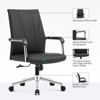 Chaise de bureau ergonomique moderne et confortable en cuir PU avec roulettes, chaises et tables de bureau à domicile de luxe