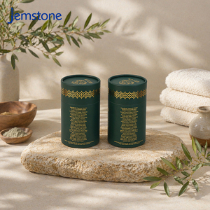 Custom Kraft Cardboard Cylinder Tube Packaging Gift <b>Box</b> with Metal Lid Recyclable Skincare Exfoliating Mask Paper Tube Packaging - Product Image 3