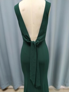 Diseño elegante estirado Crepe sin mangas vestido largo detrás <span class=keywords><strong>de</strong></span> dama <span class=keywords><strong>de</strong></span> honor vestido <span class=keywords><strong>de</strong></span> <span class=keywords><strong>fiesta</strong></span> <span class=keywords><strong>de</strong></span> <span class=keywords><strong>boda</strong></span> - Product Image 5