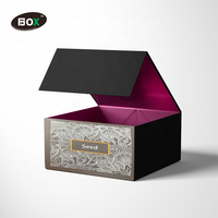 Papier d'art avec logo personnalisé carton noir boîte d'emballage coffrets cadeaux pour l'emballage de produits de beauté