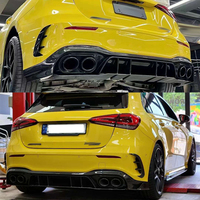 Kits de carrosserie en Fiber de carbone de style PAK diffuseur arrière lèvre de pare-chocs arrière pour Mercedes Benz classe A A35 A45 W177 2019-2023
