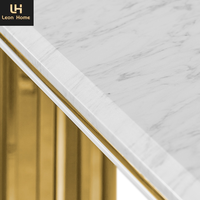 Fabricant chinois Table console de luxe en cuivre pur personnalisée avec nouveau design et dessus en marbre pour entrée de maison, hôtel et villa