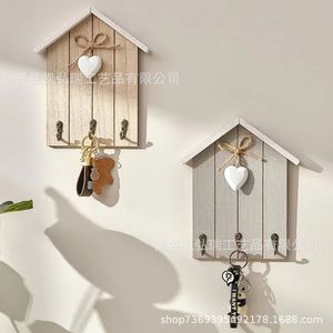 Creative home decor key storage rack, door <b>hooks</b>, no-drill <b>wooden</b> wall-mounted <b>coat</b> and key <b>hooks</b> - Product Image 2