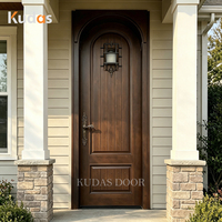 Porte d'entrée en bois massif de style rustique traditionnel avec cadre pour maison