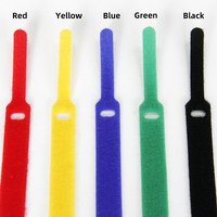 Vente en gros 10x175mm jaune dos à dos en nylon crochet et boucle attaches de câble organiser des sangles de rangement pour la maison bureau salle de classe attache