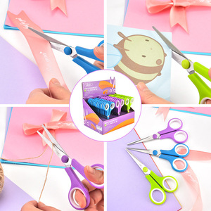 Stainless Steel Craft Scissors 13.8cm Straight Blade Plastic Handle For Children Art Projects - Product Image 4