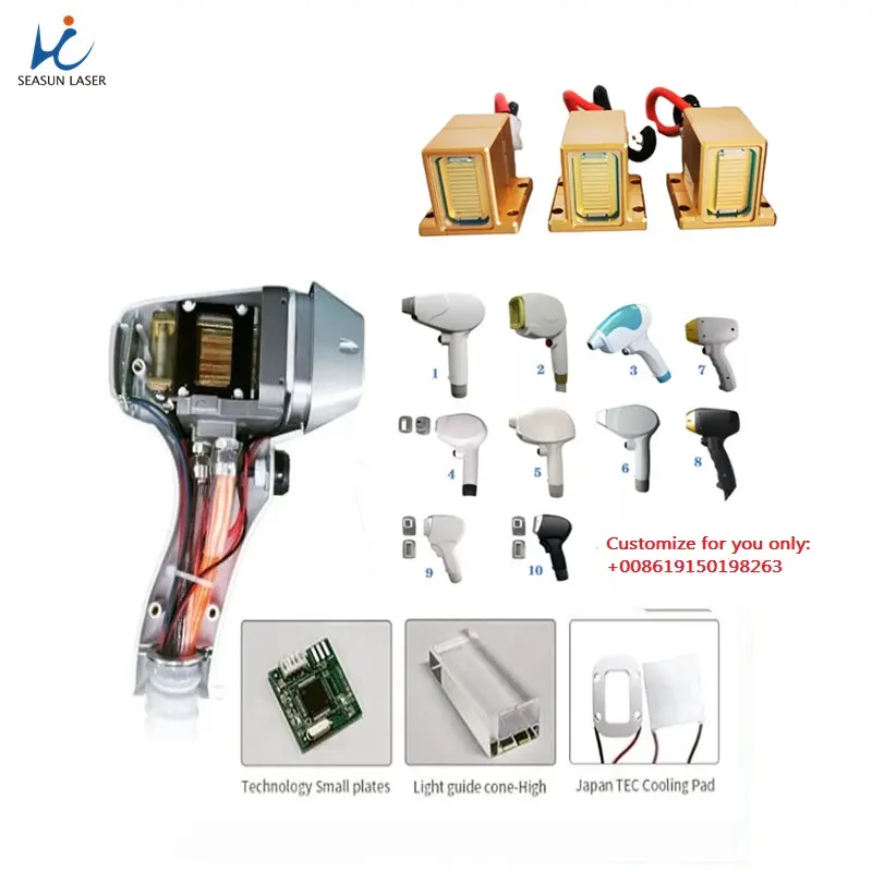 ODM 1400W 2000W 200W/bar 808nm dioda penghilang rambut Laser dioda genggam 808 dioda Laser kepala manipel perbaikan/manufaktur AS bar