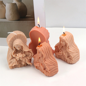 Stampo in Silicone per Candele a Forma di Busto della <span class=keywords><strong>Madonna</strong></span> con Fiori, <span class=keywords><strong>Madonna</strong></span> del Bouquet, Dea Vergine Maria, per Sapone Artigianale e Candele Profumate - Product Image 6