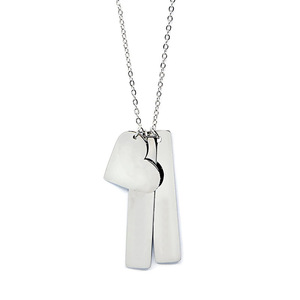 Collana con Barra in Acciaio Inossidabile Oro Rosa Personalizzata, Ciondolo Geometrico con Nomi Incisi, Certificato IGI, Trendy per Donne, Anniversario - Product Image 5