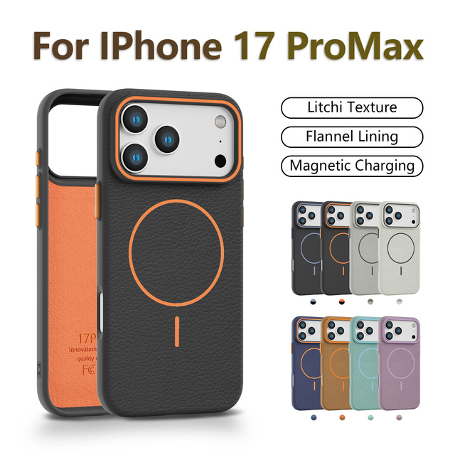 New Style Luxury Magnetic Shockproof TPU Waterproof Soft Mobile Phone Case Wallet Function Phone Strap for 17 Pro Max