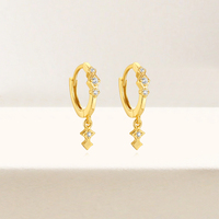 2 pièces bijoux plaqué or 18 carats pendentif opale asymétrique français Tremella cercle breloque boucles d'oreilles pendantes femmes boucles d'oreilles cerceau