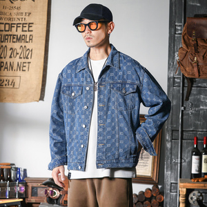 Giacca di Jeans Americana <span class=keywords><strong>Trendy</strong></span>, Stile High Street, Casual e Versatile, Lavabile, per <span class=keywords><strong>Uomo</strong></span> - Product Image 1