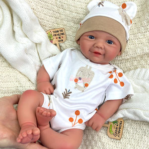 Boneka Reborn Silikon Kulit Sawo Matang Berbagai Ukuran Tekstur Realistis Detail Urat Anggota Badan Lembut Koleksi Boneka DIY - Product Image 1