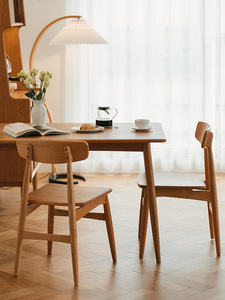 Chaise de salle à manger en bois massif avec dossier, style nordique japonais moderne et simple, pour la maison, le bureau, chaise en bois de cerisier - Product Image 4