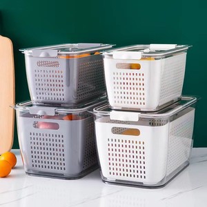 Transparent Airtight Food Storage Box <b>With</b> <b>Lid</b> Rectangle For Refrigerator Fruits Vegetables Frozen Food - Product Image 2