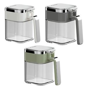 Condiment Container Seasoning Box Kitchen Seasoning Storage Salt Pepper Sugar Canisters Glass <b>Spice</b> <b>Jar</b> With Stainless Steel Lid - Product Image 1