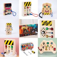Planche occupée bricolage pour enfants jouet en bois début éducatif LED Simulation interrupteur numérique planche d'entraînement jouets éducatifs