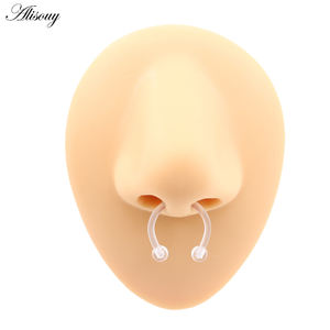 Alisouy 1pc Acrylique Transparent <span class=keywords><strong>Fer</strong></span> à <span class=keywords><strong>Cheval</strong></span> C Clip Lèvre Nez Anneaux Piercing Oreille <span class=keywords><strong>Tragus</strong></span> Septum Helix Cartilage Boucles d'oreilles Bijoux de Corps - Product Image 5