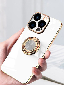 Venta al por mayor de funda móvil de lujo para <span class=keywords><strong>iPhone</strong></span> 16 15Plus <span class=keywords><strong>11</strong></span> XR funda suave con soporte de anillo magnético electrochapado característica a prueba de golpes - Product Image 2