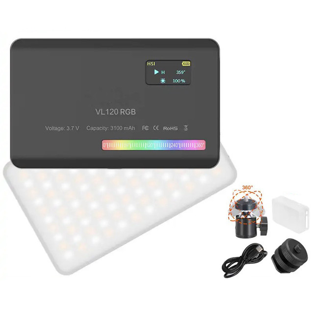 Cheaper Ulanzi VL120 RGB LED Video Light Camera Light Colorful Rechargeable 3100mAh Dimmable Panel Light Photo Studio Lamp