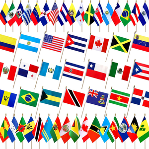 Drapeau miniature de pays du football mondial en polyester personnalisé de 14 x 21 cm, drapeau national brésilien miniature à tenir à la main - Product Image 6