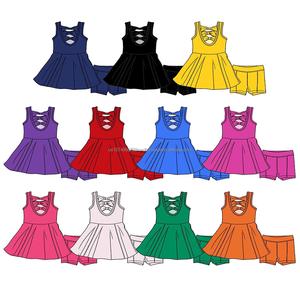 Pre-orden: MOQ 5 - Ropa de Boutique Trendyism para Bebés Niñas, de Algodón Orgánico Suave con Spandex, Estampado Festivo de Flores y Volantes, para Verano, Venta al por Mayor - Product Image 6