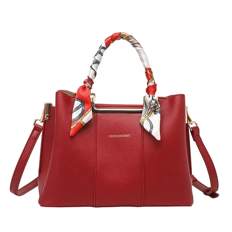 Vintage Red Trendy Products Tote Bag for Women Ladies Fashion Hand Bag Designer Real Leather Handbags for Women Luxury