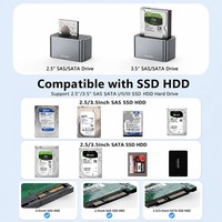 Blueendless SSD Enclosure Hard Disk Eksternal SAS/SATA Hard Drive Docking Station untuk HDD SSD SAS SATA Hard Disk 2.5 Inci 3.5 Inci