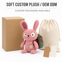 Fabricant OEM/ODM de jouets en peluche personnalisés : Adorable lapin rose avec sac à dos, idéal pour les marques de distributeurs et les commandes en gros