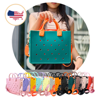 Sac fourre-tout tendance en EVA avec breloques DIY, sac de plage étanche, sangle réglable, idéal pour les voyages, le shopping, l'école et le travail