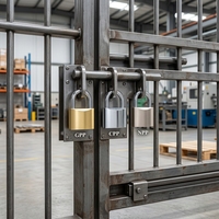 Cadenas en fer de type arc plaqué or chromé nickelé, robuste, antivol, étanche, à clé, pour portail, porte, entrepôt, vente en gros