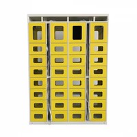 Casier de livraison de repas chauffant intelligent avec serrure électronique, porte transparente, durable, résistant à la rouille, conception en acier assemblée, montage au sol
