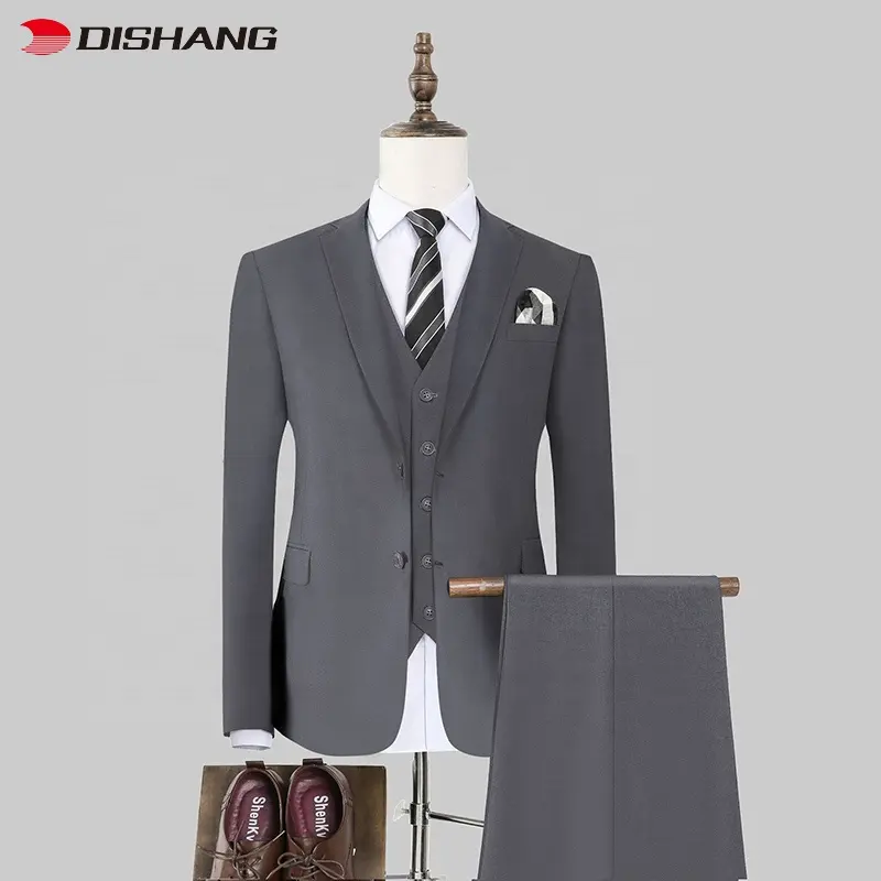 Hot Sale Men's Business Suit Fit Latest Slim Fit Business Formal Wedding 3 Piece Blazer Suit Set For Men