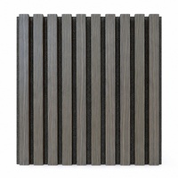 Panneau mural acoustique WYRAX en lattes de bois gris avec feutre gris 3000x600x21mm pour salle de conférence et rénovation murale commerciale