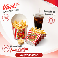 Boîtes d'emballage pour frites, jetables, écologiques, biodégradables, imperméables, de qualité alimentaire, auto-érectables