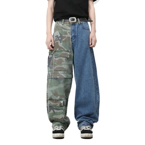 Pantalones Cargo Nuevos al por Mayor, Jeans Holgados para Hombre, Ropa Urbana, Pantalones de Mezclilla Azules de Algodón para Hombre, Pantalones de Mezclilla con Parches para Hombre - Product Image 1
