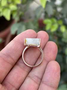 925 Sterling Silver Handmade Raw Moonstone <b>Ring</b> Sterling Silver Birthstone Jewelry Gift for Her - Product Image 4